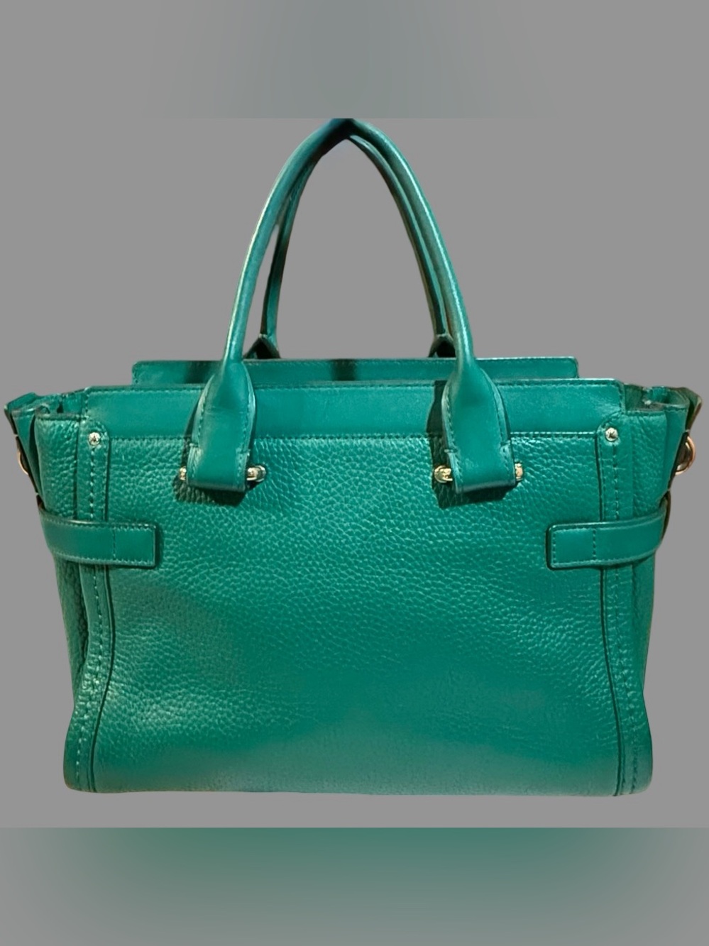 AUTHENTIC Coach Swagger 27 Satchel in Green Pebble Leather - Picture 6 of 11